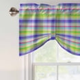thumbnail image 4 of Slate Blue Plaid Tie Up Valance Curtains for Windows, Kitchen Curtains Window Treatments, Colorful Vintage Check Farmhouse Short Window Shades Valances for Bedroom Bathroom Cafe 42"x18", 4 of 8