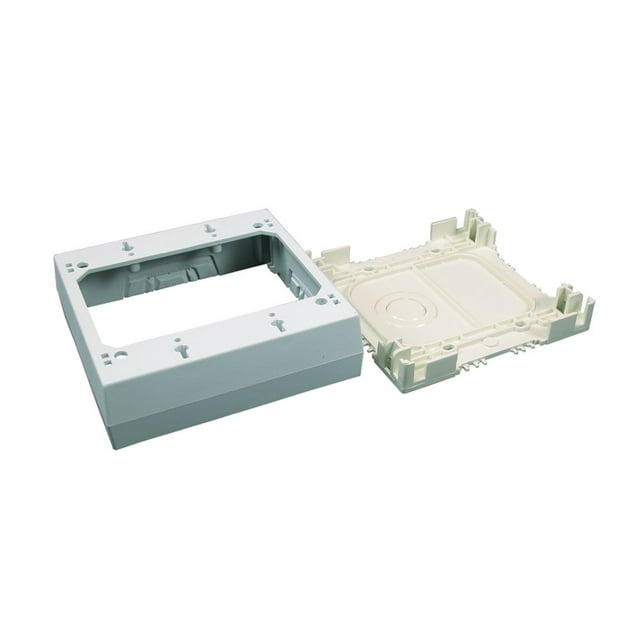 Caja de enchufe profunda Raceway Wiremold NMW3-2 de 2 elementos, color blanco