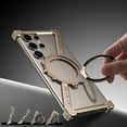 thumbnail image 5 of Dteck Z-Shape Metal Bumper Case For Samsung Galaxy S24 Ultra, Shockproof Slim Metal Bumper Frameless Case with Rotating Stand Lightweight, Gray, 5 of 6