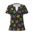 thumbnail image 2 of Uemuo Mardi Gras Carnival4 Drawing Women's Deep V-Neck Low Cut Tops - Casual Loose Fit with Stainless Steel Loop, Soft, Breathable, Perfect for Office, Travel, and Daily Wear-X-Large, 2 of 5