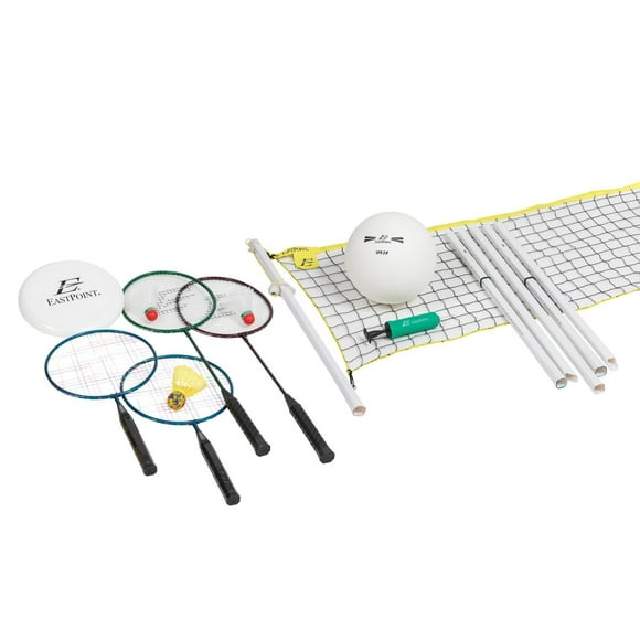 Ensemble de 4 jeux EastPoint - volleyball, badminton, concours de smash et disque volant Jeu de pelouse en plein air