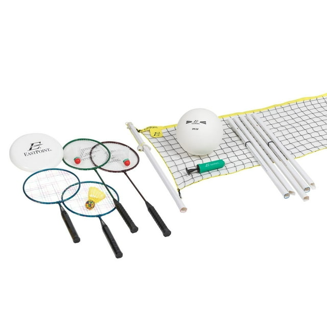 EastPoint 4 Game Combo - Volleyball, Badminton, Shuttle Smash & Disc Toss