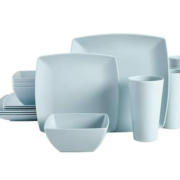 Home  Grayson Square Melamine Dinnerware Set, Service for Four (16pc), Mint