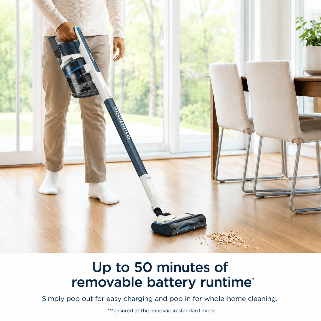 Shark PowerPro Pet Cordless Stick Vacuum, FloorDetect Technology, HEPA Filter, Carpets & Hardfloor, 50 Min Runtime, IZ373H Teal