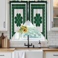 thumbnail image 6 of St Patricks Day Swag Valances for Windows, Kitchen Curtains 36 Inch Length 2 Panels Set, Green Shamrock Farmhouse Wooden Grain Short Curtains for Small Windows Rod Pocket Cafe Curtains Drapes 28"x36", 6 of 8