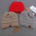 thumbnail image 1 of Gorro elástico de punto cálido y moderno, gorro de cola de caballo con moño alto desordenado, 1 of 2