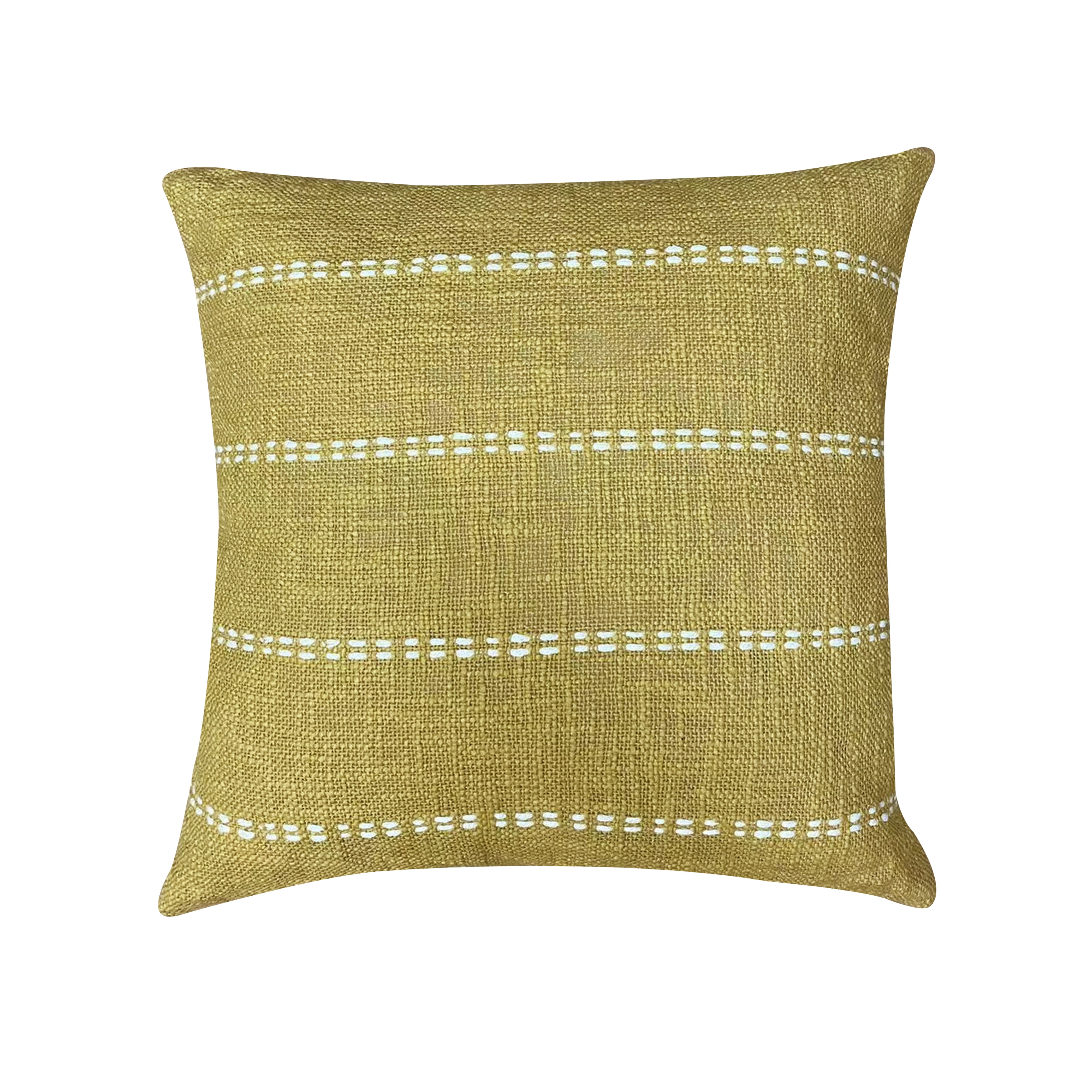 Melba Cotton Decorative Throw Pillow 18x18" Wheat 1 pack