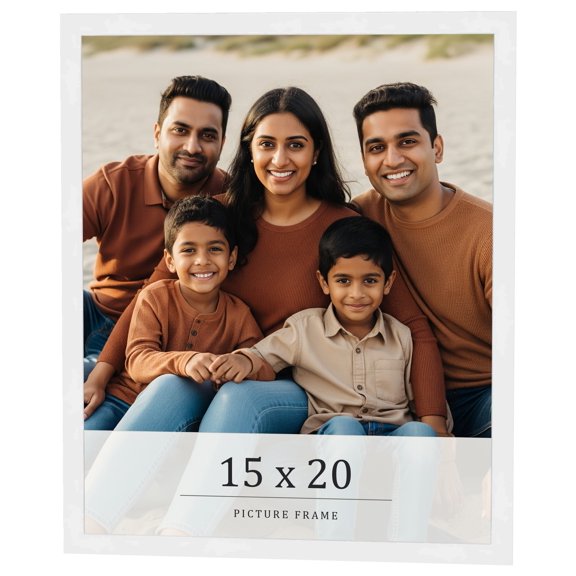 15x20 Frame White Real Wood Picture Frame Width 0.75 inches | Interior Frame Depth 0.5 inches |