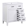 thumbnail image 7 of 30" White Freestanding Bathroom Vanity | Suitable for Different Bathrooms, Ceramic Basin | MDF and Wood Materials, Easy Assembly | Keeps Bathroom Clean and Tidy, 7 of 7