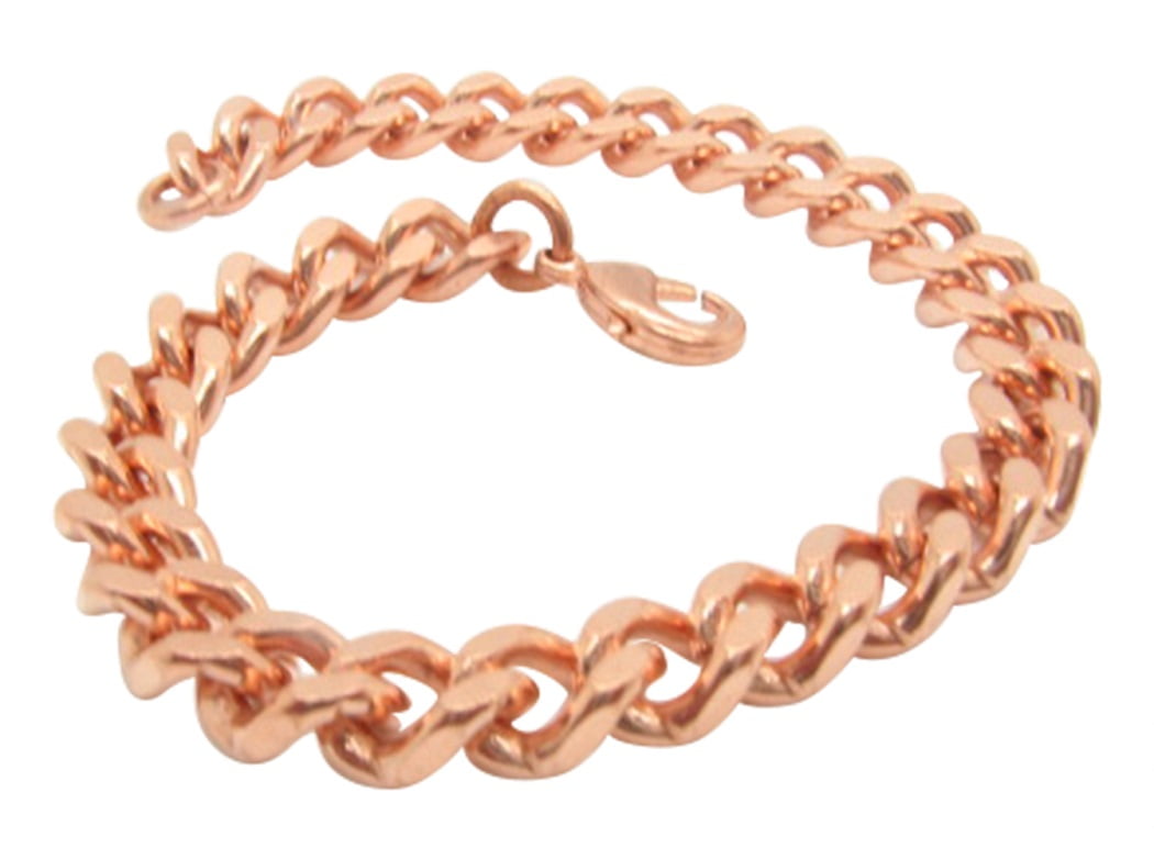 7/16 of an inch Wide Thick and Durable. Mens 8 Inch Solid Copper Link Bracelet CB638G