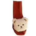 thumbnail image 2 of Faithtur Baby Socks Cartoon Bear Long Knitting Spring Fall Winter Anti Slip Socks Infant Socks 3-6 Months, 2 of 5