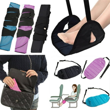 Footrest Pouffe Meigar Folding Travel Foot Rest Airplane Footrest Legs Pillow Help Flight Cushion Extrawide Footrest with Memory Foam foot pillow ()
