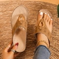 thumbnail image 2 of LOVZFMLL Sandals for Women 2025 Fashion Cut Out Flip Flops Thongs Slip On Summer Casual Outdoor Beach Vacation Comfort Walking Sandals Coffee 8.5, 2 of 8