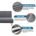 thumbnail image 2 of Armless Futon Cover Stretch Sofa Bed Slipcover Protector Elastic Feature Rich Textured High Spandex Small Checks Jacquard Fabric Futon Cover, Machine Washable, Grey, 2 of 6