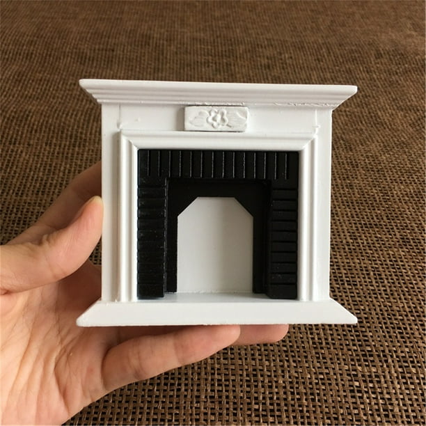 Xihbxyly Ventas de Liquidación 1:12 Casa de Muñecas En Miniatura Muebles de Simulación Chimenea Blanca