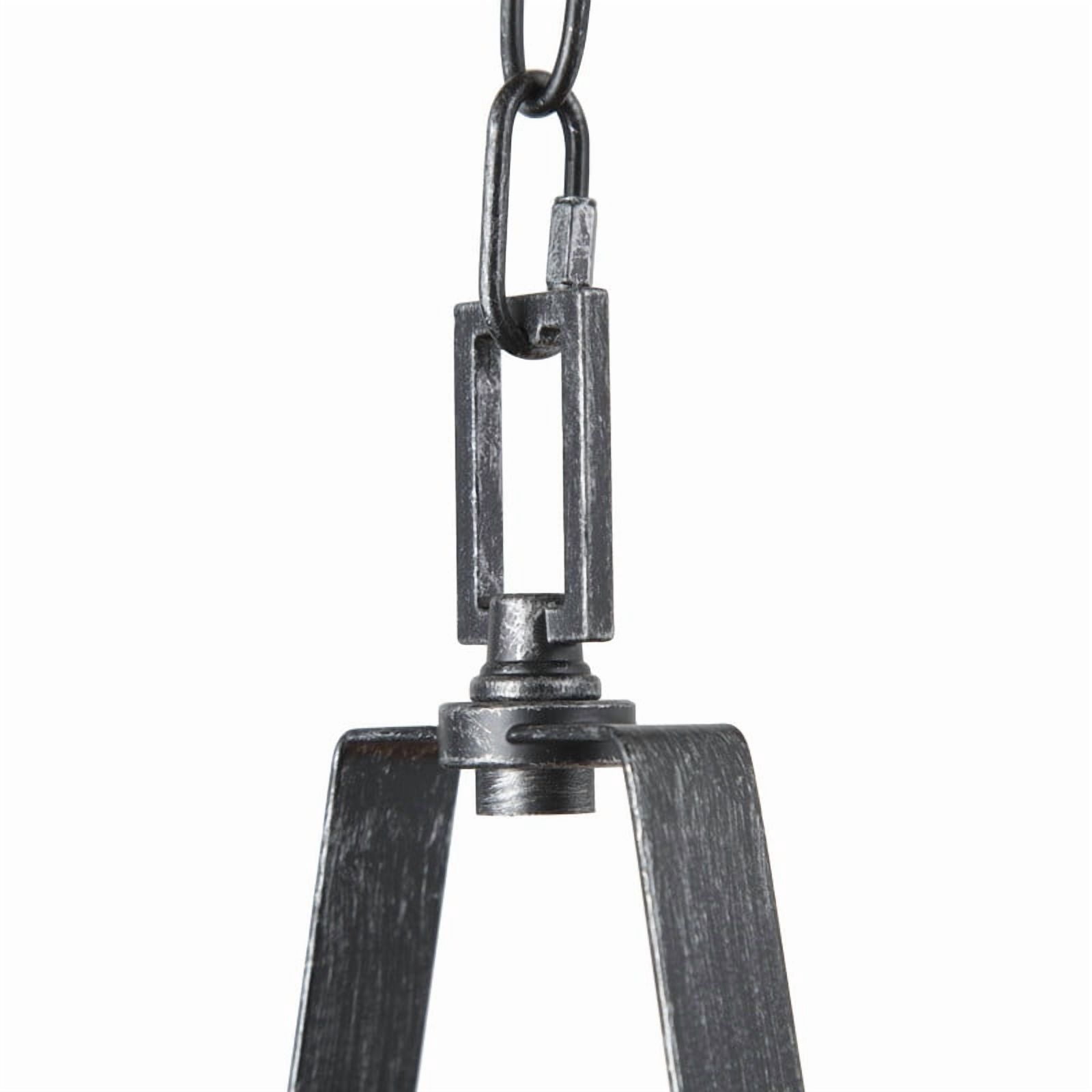 LNC Berthelotii 4-Light Linear Island Light with Clear Glass Shades and Faux Wood Accents