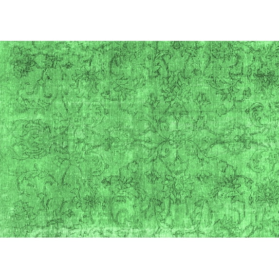 Ahgly Company Indoor Rectangle Persian Emerald Green Traditional Area Rugs, 2' x 5'