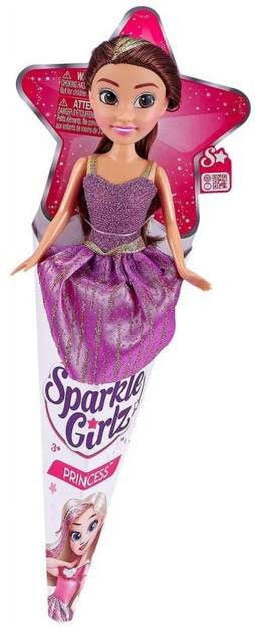 Sparkle Girlz Princess Red Hair with Purple Dress Mini Doll