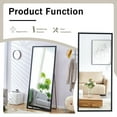 thumbnail image 5 of Gzxs 71x31.5 Inch Full-Length Mirror, Standing Hanging or Leaning Against Wall, Large Floor Full Body Mirror with Wood Frame, Wall-Mounted Bedroom Makeup Vanity Mirror (Black), 5 of 9
