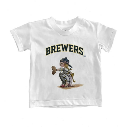 

Infant Tiny Turnip White Milwaukee Brewers Kate the Catcher T-Shirt