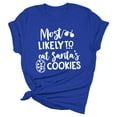 thumbnail image 5 of Débardeurs à Col Imprimé de Noël pour Femmes Manches Courtes T-Shirts Décontractés en Coton, 5 of 5