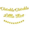 2-Pack Twinkle Little Star Garland Gold Banner Decorations for Baby Shower 10 Ft