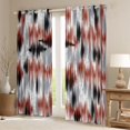 thumbnail image 2 of Homewish Red Gray Ombre Blackout Curtains Set of 2 (52x84 Each),Modern Geometric Curtain, 2 of 6
