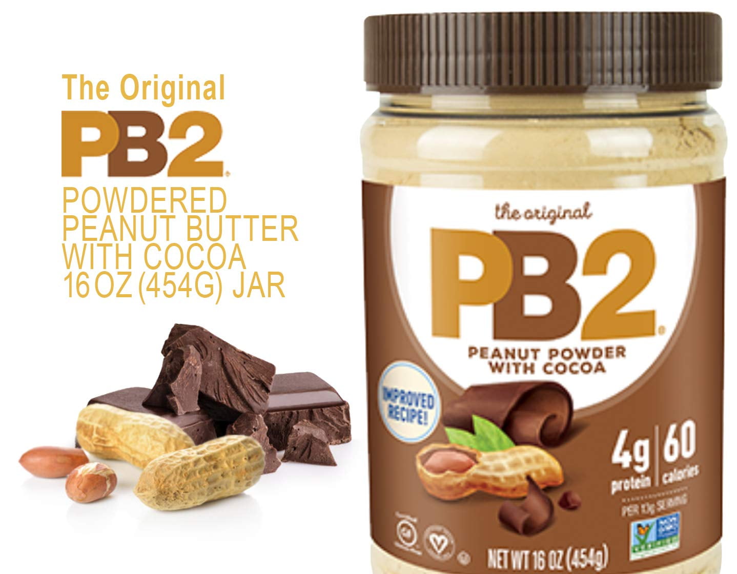 PB2 Powdered Peanut Butter with Cocoa Bundle, 16 oz (2 pack)