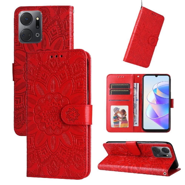 Funda tipo cartera GANGXUN para Honor X7A , diseño girasol, cuero PU, soporte, cierre magnético, tarjetero