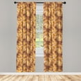 thumbnail image 4 of Ambesonne Tropical Window Curtains, Overlapping Retro Leaves, Each 28" W x 63" L, Pale Orange and Soft Pink, 4 of 4