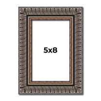 5x8 IN Frame Black Feather Payton Ornate Solid Wood Picture Frame Width 1.75 Inches | Interior