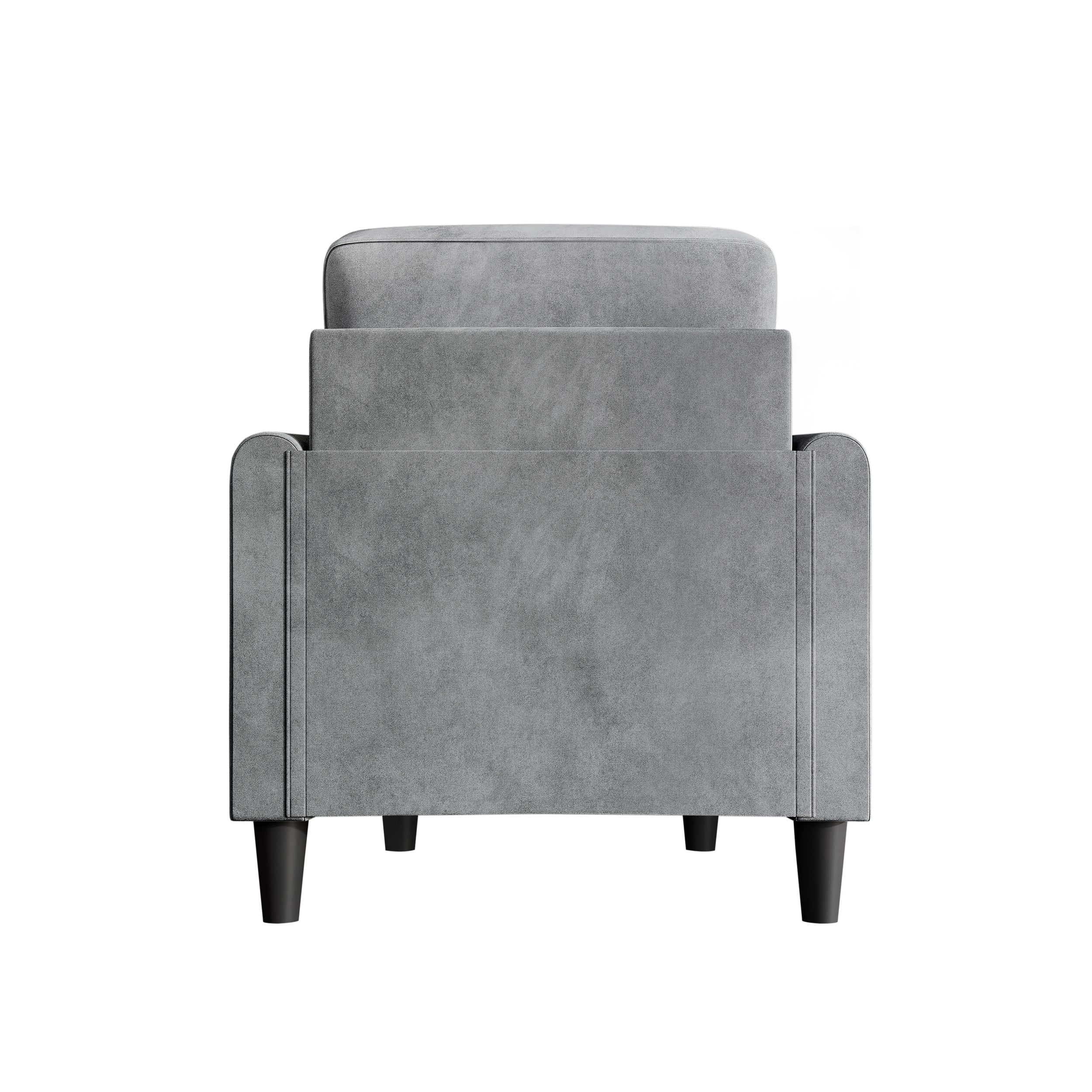 Home Design Goliad Velvet Armchair with Pocket Spring, Soft Cushions, Clean Lines Design, Gray