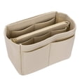 thumbnail image 1 of Organizador de bolsos Organizador de bolsos con compartimentos Insertar bolso en bolso Carpeta de bolso Beige L, 1 of 3