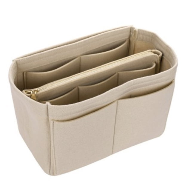 Organizador de bolsos Organizador de bolsos con compartimentos Insertar bolso en bolso Carpeta de bolso Beige L
