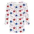 thumbnail image 4 of Zivyakyron Patriotic Tshirts Shirts for Women Summer 4th of July Beach Tops for Woman Casual Loose 3/4 Sleeve Clothes, 4 of 5