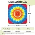 thumbnail image 2 of Tie Dye Heart Accent Mandala Pattern Square Fitted Tablecloth with Elastic Edge,Square Table Cover,Washable Elastic Table Cover for Home Kitchen Party Decor 34"x34", 2 of 6