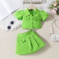 thumbnail image 2 of Toddler Baby Girl Skirts Outfit Spring Summer Kids Clothes Sleeveless Knit Vest Top + Pleated A Line Skirt Set, 2 of 9