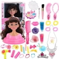 thumbnail image 3 of Set para peinar muñecas con cabeza y pelo para niñas, princesa, superventas, 3 of 5