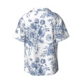 thumbnail image 2 of Vsdgher Rose Flowers Print Men's Wrinkle Free Untucked Cuban Shirt Business Casual Button Down Shirts Short Sleeve Shirt, 2 of 7