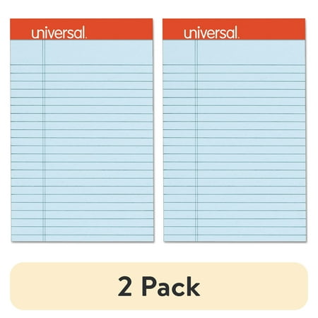 (2 pack) Fashion Colored Perforated Note Pads, 5 X 8, Legal, Blue, 50 Sheets, 6/pack
