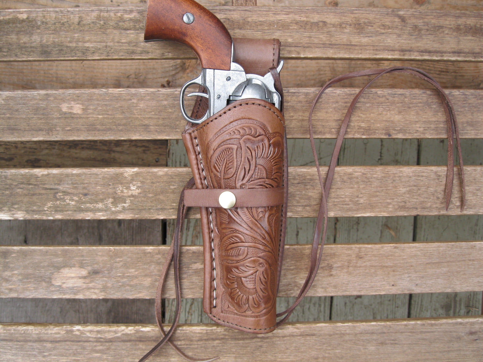 NEW Barsony Brown Leather 49-er Style Gun Holster for Llama 4" Revolvers NEW Barsony Brown Leather 49-er Style Gun Holster for Llama 4" Revolvers
