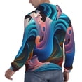 thumbnail image 6 of Goofa Vibrant Fluid Motion Art for Men's Hooded Sweatshirt - Lightweight Pullover Hoodie with Kangaroo Pocket, Perfect for Everyday Wear-Small, 6 of 7