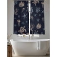 thumbnail image 5 of Navy Blue Coastal Sheer Curtains 72 Inch Length 2 Panels Set for Living Room/Bedroom, Nautical Summer Beach Sea Turtle Starfish Curtain Sheers Drapes Rod Pocket Curtains Window Treatment 52''x72''x2, 5 of 7