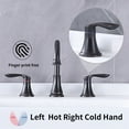 thumbnail image 5 of Tcbosik Oil Rubbed Bronze Bathroom Sink Faucet, 8 Inch 2 Handle Centerset Lavatory Vanity Faucet w/Pop Up Drain Assembly and Water Supply Hoses, 3 Hole 360° Swivel Spout Vanity Sink Basin Faucet, 5 of 9
