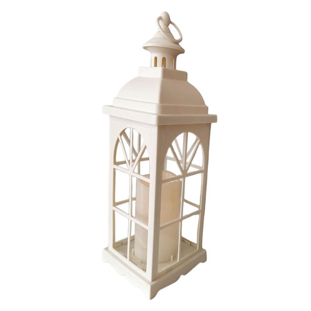 Vela LED sin llama, farol, jaula, candelabro, lámpara , farol de granja, candelabro para sala de estar, jardín, hogar, boda Blanco perfecl Lámpara portavelas
