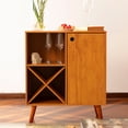 thumbnail image 3 of Ember Interiors Modern Bar Cabinet with Wine Rack, Open Shelve, Walnut, 3 of 12