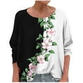 thumbnail image 2 of Save for Later List Long Sleeve Shirts for Women Plus Size Crew Neck T Shirt Floral Trendy Summer Tunic Tops Casual Loose Fit Tees Shirt Oversized Blouses Ropa Mujer Women Past Purchases, 2 of 5