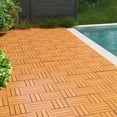 thumbnail image 4 of Costway 18 PCS Interlocking Deck Tiles Anti-slip Floor Tiles for Poolside All Weather Brown, 4 of 9