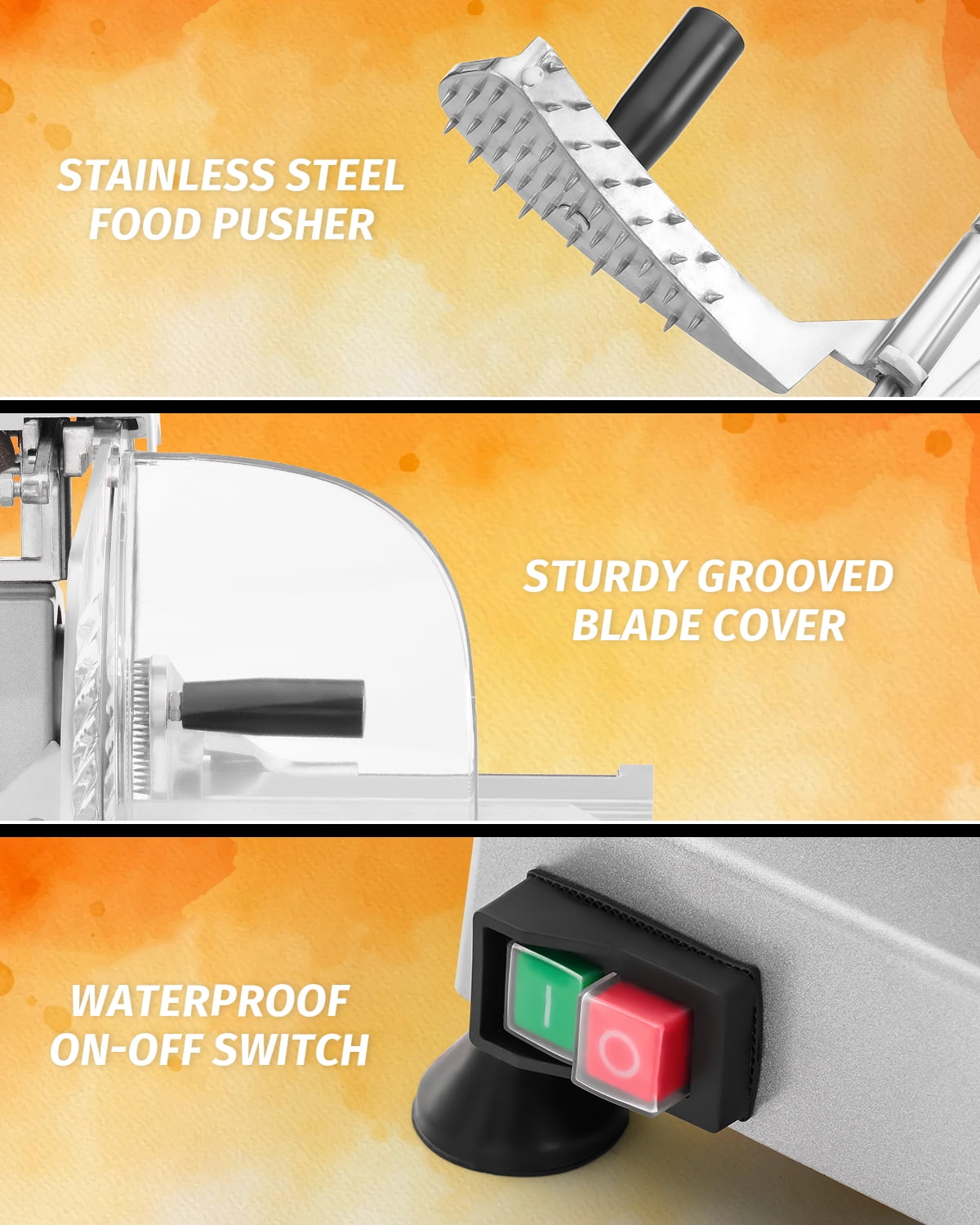 Wilprep Commercial Meat Slicer Cutter Shaver 150W Electric Food Slicer 10" Blade 360 rpm