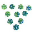 thumbnail image 3 of 10 Pcs 20 Sided Dice D20 Polyhedral Dice For Dungeons And Dragons Table Games Green Purple, 3 of 5